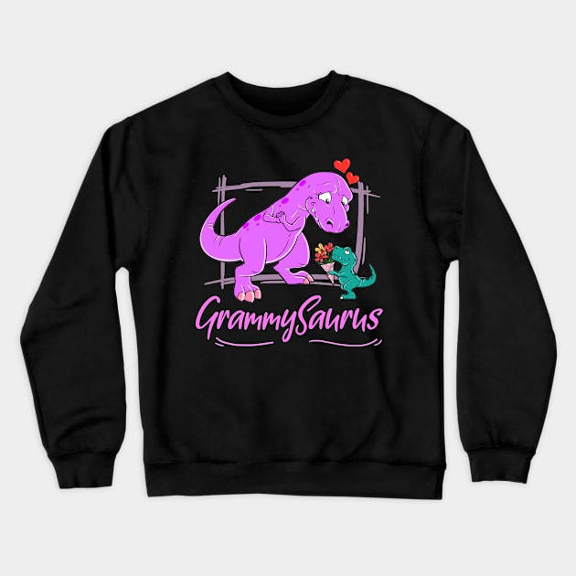 Grammy Gift Product Grandmother Grammy Grammysaurus Design Crewneck Sweatshirt by Linco